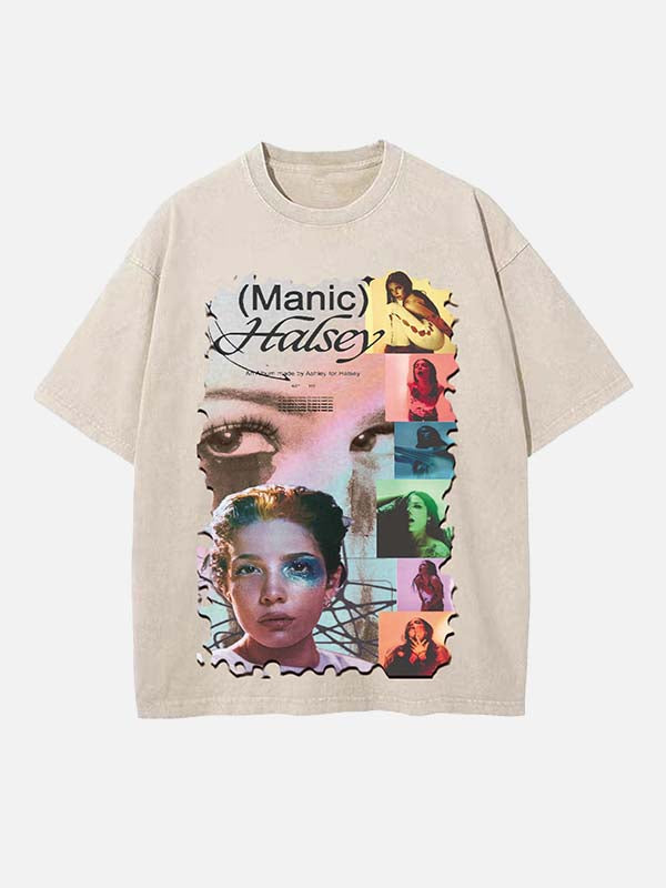Halsey Print Round Neck T-shirt
