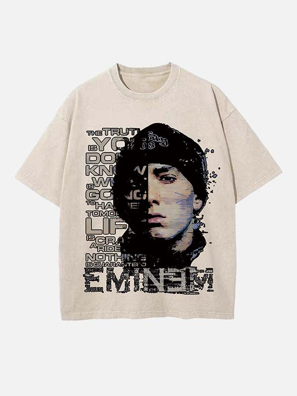 Eminem Print Round Neck T-shirt