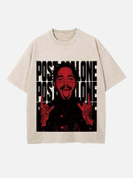 Post Malone Print Round Neck T-shirt
