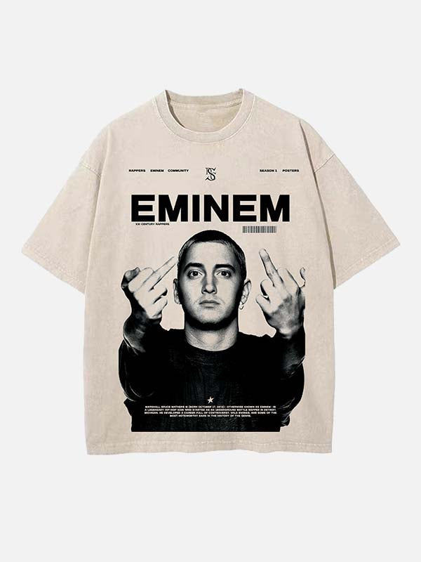 Eminem Print Round Neck T-shirt