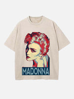 Madonna Print Round Neck T-shirt