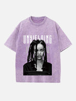 Rihanna Print Round Neck T-shirt