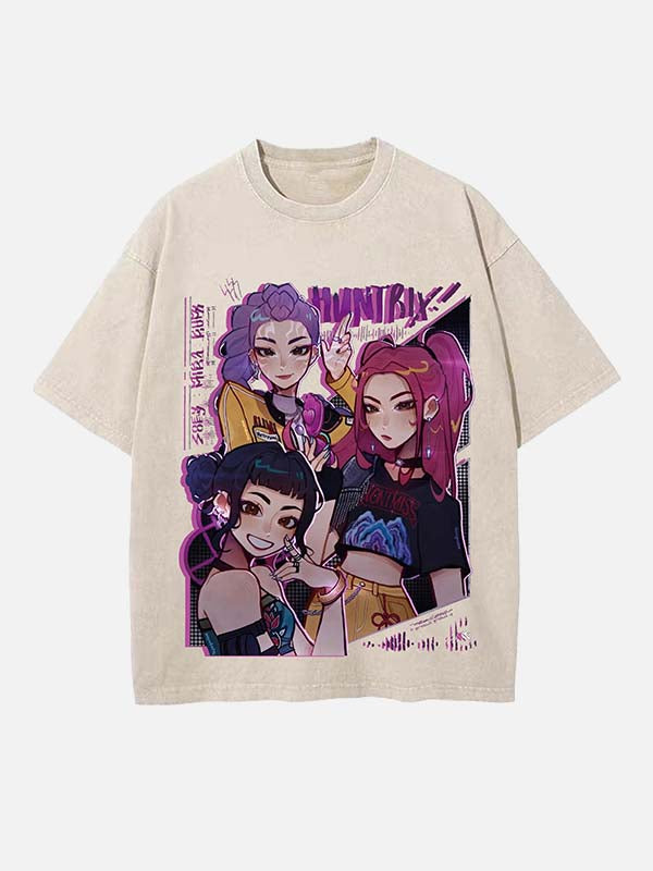 HUNTR/X Print Round Neck T-shirt