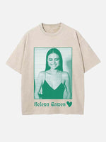 Selena Gomez Print Round Neck T-shirt