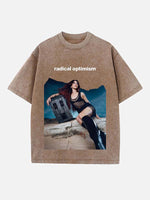 Dua Lipa Print Round Neck T-shirt