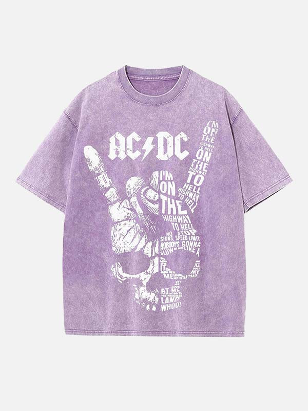 AC/DC Print Round Neck T-shirt