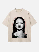 Rihanna Print Round Neck T-shirt