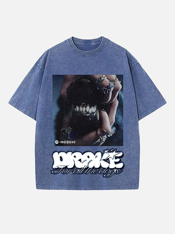 Drake Print Round Neck T-shirt