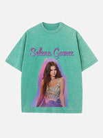 Selena Gomez Print Round Neck T-shirt