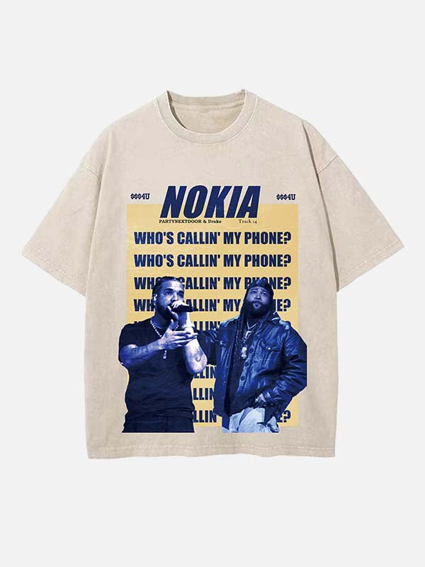 Drake Print Round Neck T-shirt