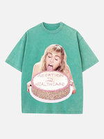 Miley Cyrus Print Round Neck T-shirt
