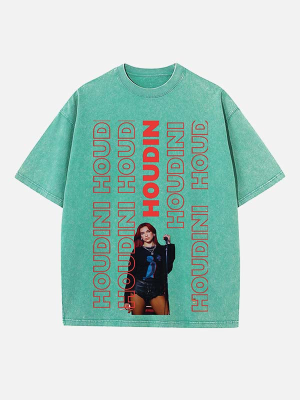 Dua Lipa Print Round Neck T-shirt