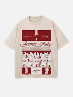 BLACKPINK Jennie Print Round Neck T-shirt