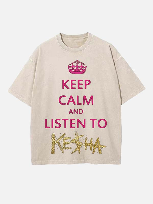 Kesha Print Round Neck T-shirt