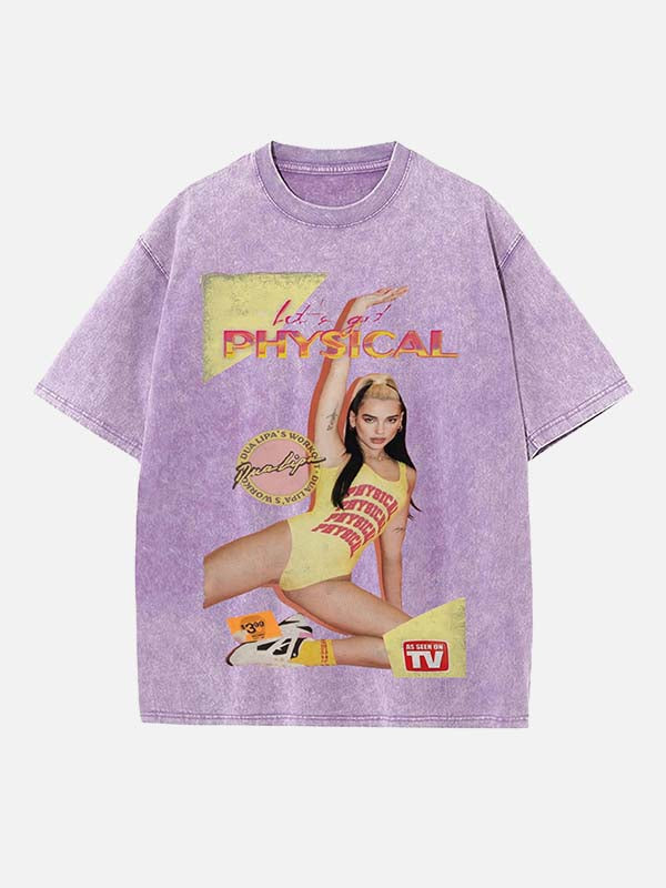 Dua Lipa Print Round Neck T-shirt