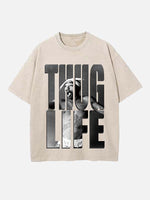 2Pac Print Round Neck T-shirt