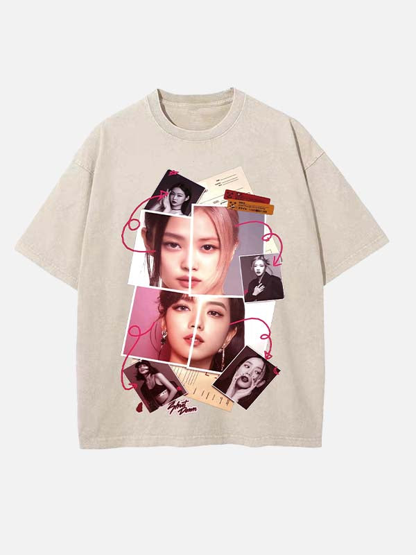 BLACKPINK Print Round Neck T-shirt