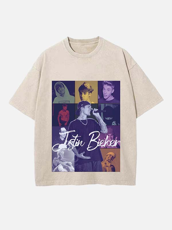 Justin Bieber Print Round Neck T-shirt