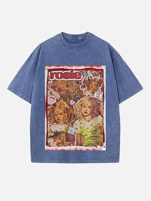 BLACKPINK Rosé Print Round Neck T-shirt