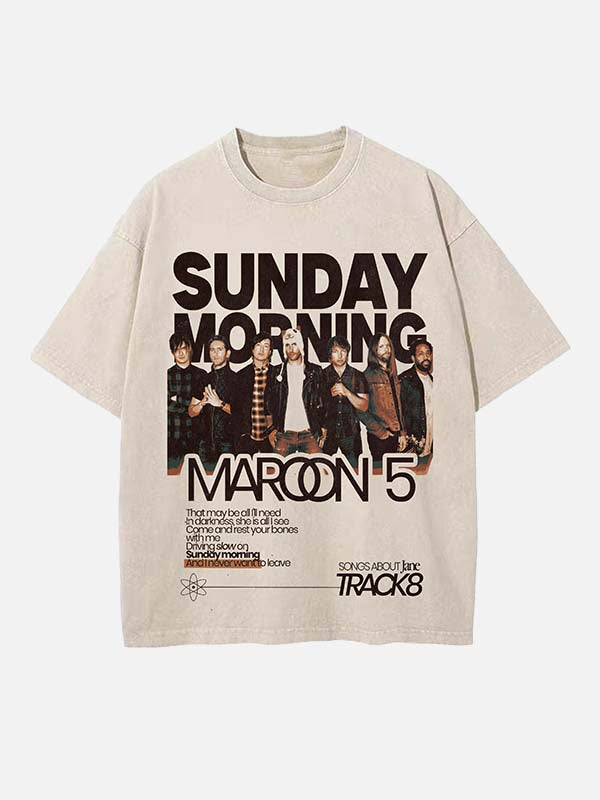 Maroon 5 Print Round Neck T-shirt