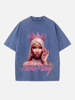 Nicki Minaj Print Round Neck T-shirt