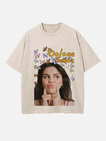 Selena Gomez Print Round Neck T-shirt