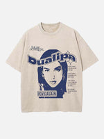 Dua Lipa Print Round Neck T-shirt