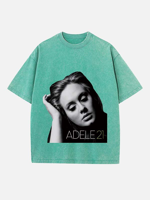 Adele Print Round Neck T-shirt