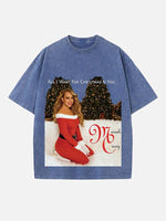 Mariah Carey Print Round Neck T-shirt