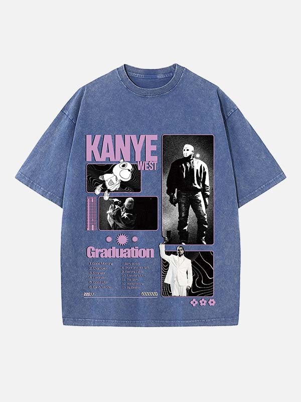 Kanye West Print Round Neck T-shirt