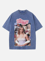 Britney Spears Print Round Neck T-shirt