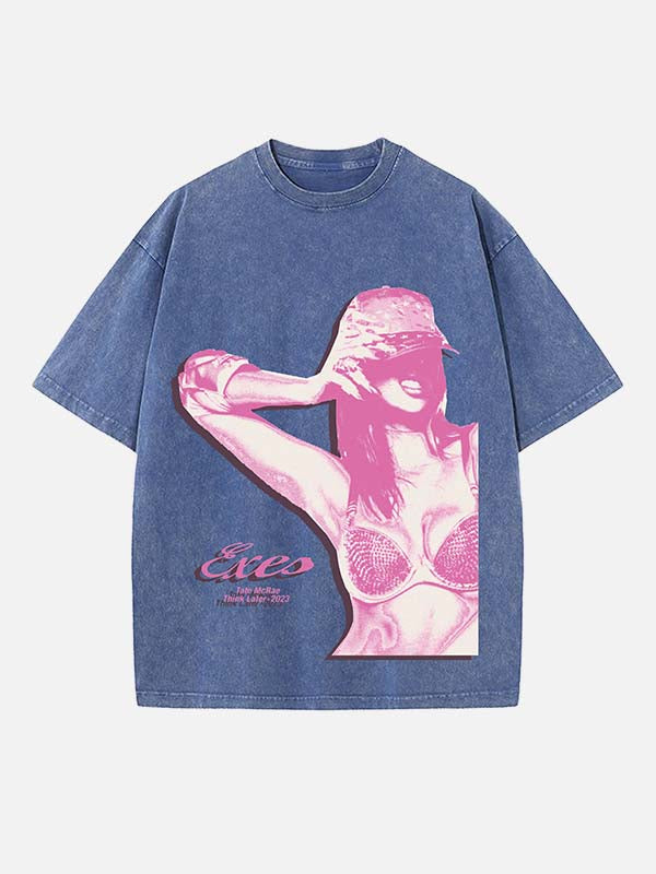 Tate McRae Print Round Neck T-shirt