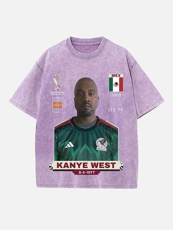 Kanye West Print Round Neck T-shirt