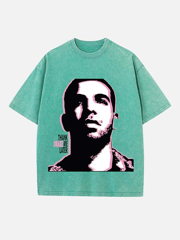 Drake Print Round Neck T-shirt