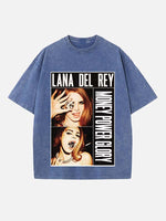 Lana Del Rey Print Round Neck T-shirt