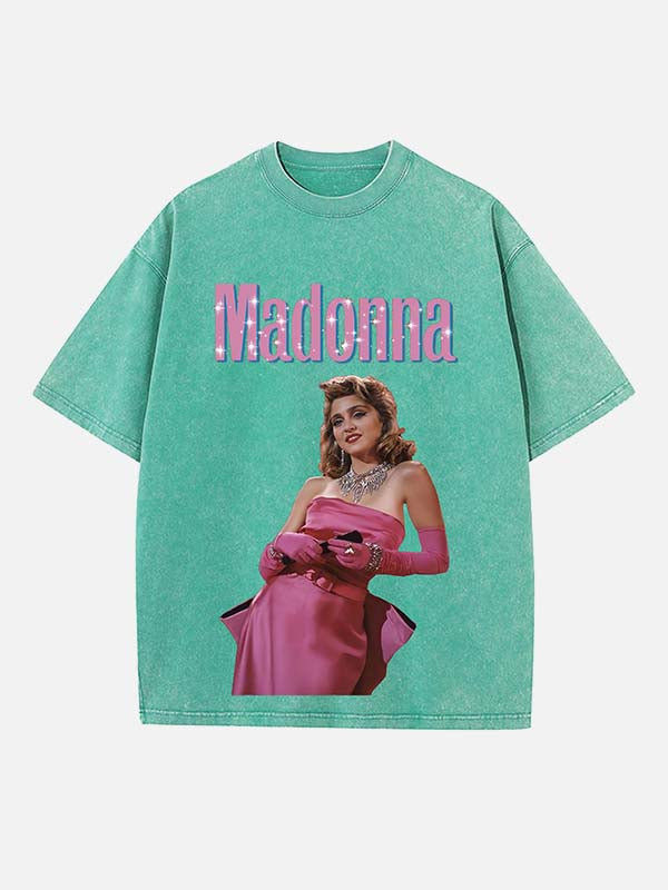 Madonna Print Round Neck T-shirt