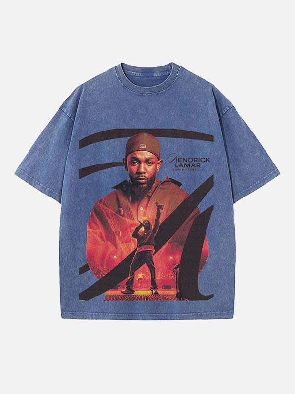 Kendrick Lamar Print Round Neck T-shirt