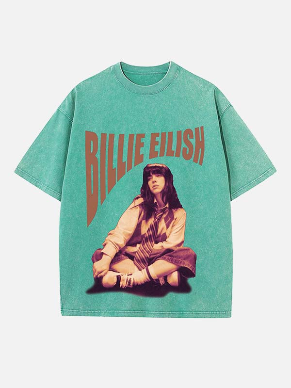 Billie Eilish Print Round Neck T-shirt