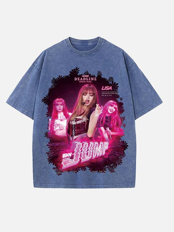 BLACKPINK Lisa Print Round Neck T-shirt