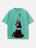 Avril Lavigne Print Round Neck T-shirt