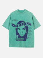 Dua Lipa Print Round Neck T-shirt