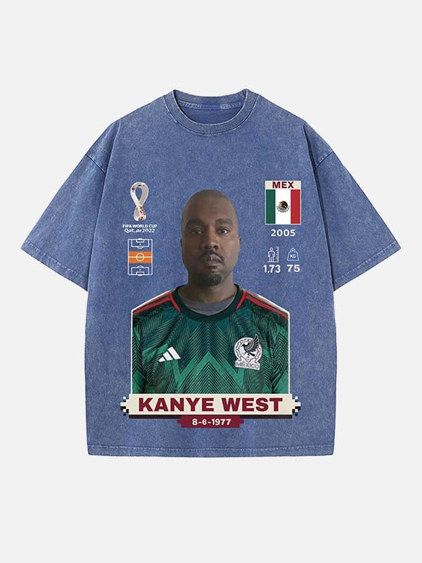 Kanye West Print Round Neck T-shirt