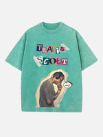 Travis Scott Print Round Neck T-shirt