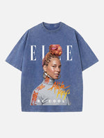 Alicia Keys Print Round Neck T-shirt