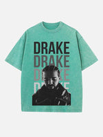 Drake Print Round Neck T-shirt