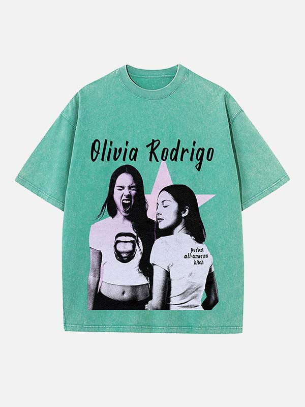 Olivia Rodrigo Print Round Neck T-shirt