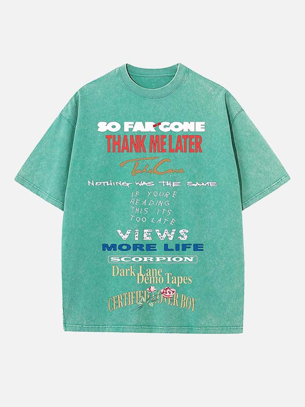 Drake Print Round Neck T-shirt