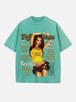Beyoncé Print Round Neck T-shirt