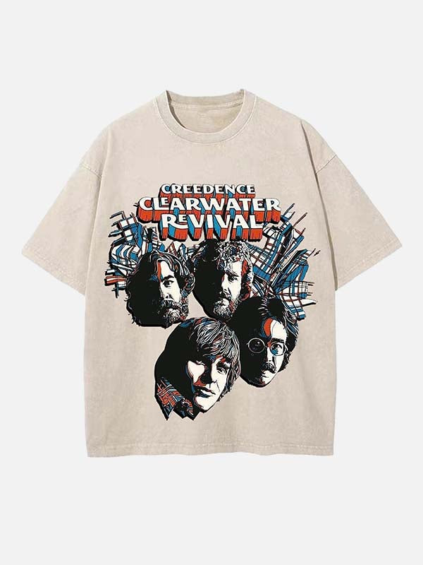 Creedence Clearwater Revival Print Round Neck T-shirt