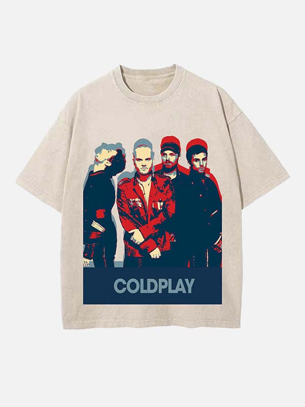 Coldplay Print Round Neck T-shirt